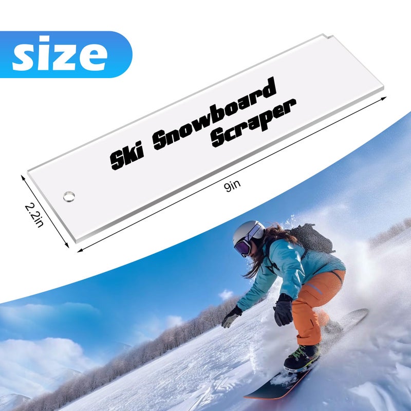 Shupakul 2 Pcs Snowboard Wax Plastic Scraper- Ski Wax Scraper- Ski Snowboard Plastic Scraper for Removing The Extra Cooled Wax (9 x 2.2 Inch) - Image 2